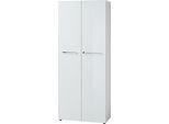 AKTENSCHRANK MUENCHEN 80x37x196cm | 5 Ordnerhöhen | Glasfront & Abschließbar | Weiß