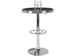 BARTISCH – Retro-Stil, höhenverstellbar, Aluminiumoptik, Kunstleder