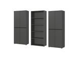BÜRO-SET "Stuttgart" groß mit 3 Aktenschränke Soft-Close 272x197 cm Graphit