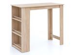 KÜCHENTRESEN GANDER Edelstahl 3 Fächer Ablage, Beige 120x60x107 cm