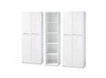 BÜRO-SET MUENCHEN 3-teilig weiß | 240cm breit Glasfront | 2 Schrank Abschließbar & Regal
