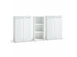 BÜRO-SET MUENCHEN 3-teilig Weiß | 2 Kommode x Regal | Glas Front & Abschließbar
