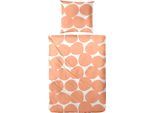 Wendebettwäsche PRIMERA "Perkal Bettwäsche", orange (orange, punkt), B/L: 220cm x 155cm, 1 Stk., 1 Stk., Perkal, B/L: 80cm x 80cm, 2, Perkal, Obermaterial: 100% Baumwolle, Bettwäsche, Wendebettwäsche, glatte Oberfläche, perfekt für erholsame Nächte, atmungsaktiv