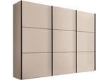 Kleiderschrank STAUD "Schwebetürenschrank Includo Glas", elfenbeinglas, B:249cm H:222cm T:68cm, Holzwerkstoff, Schränke, Kleiderschrank