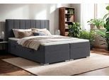 Boxbett HOME AFFAIRE "GALLIPOL mit Bettkästen, Matratze und Topper, Breite 140/160/180/200cm", grau, B:163cm L:209cm, Hartfaserplatte, Holz teilmassiv, Massivholz, Spanplatte, Komplettbetten, Boxbett, Stauraumbett mit Bonnell- oder Taschenfederkernmatratze (H2, H3)