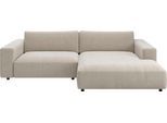 Ecksofa MUSTERRING "MR LUCIA, Charakterstarker Lounge-Komfort von Musterring", taupe, B:296cm H:81cm T:190cm, 100% Polyester, Sofas, Ecksofa, XXL-Longchair, erstklassige Kammerkissen & zeitloser Look