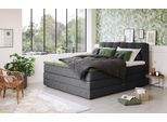 Boxspringbett COTTA "Fort II, in verschiedenen Breiten erhältlich - auch als Familienbett", grau (schwarz), B:181cm L:215cm, 100% POLYESTER (PES), Komplettbetten, Boxspringbett, inkl. Bettkasten und Topper