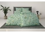 Bettwäsche OTTO HOME "Claara", grün, B/L: 135cm x 200cm, 1 Stk., 1 Stk., Renforcé, B/L: 40cm x 80cm, 2, Renforcé, Obermaterial: 100% Baumwolle, Bettwäsche, Bettwäsche, mit Blumen Design, skandinavisch, romantische Bettwäsche