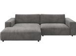Ecksofa MUSTERRING "MR LUCIA, Charakterstarker Lounge-Komfort von Musterring", schwarz, grau, B:296cm H:81cm T:190cm, 88% Polyester, 12% Polyacryl, Sofas, Ecksofa, XXL-Longchair, erstklassige Kammerkissen & zeitloser Look