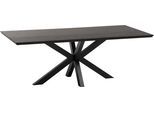 Esstisch OMG DESIGN "Glasgow", schwarz night, schwarz, schwarz night, B:280cm H:77cm T:100cm, Tische, Esstisch, Eiche Massivholz lackiert, mit Metall-Gestell