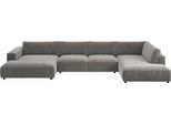 Wohnlandschaft MUSTERRING "MR LUCIA, das ultimative Raumwunder von Musterring", anthrazit, B:434cm H:81cm T:224cm, 100% Polyester, Sofas, Wohnlandschaft, Gigantische Fläche, erstklassige Kammerkissen & Luxus-Komfort