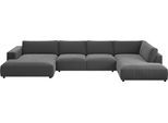 Wohnlandschaft MUSTERRING "MR LUCIA, das ultimative Raumwunder von Musterring", anthrazit, B:434cm H:81cm T:224cm, 100% Polyester, Sofas, Wohnlandschaft, Gigantische Fläche, erstklassige Kammerkissen & Luxus-Komfort