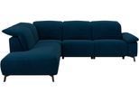 Ecksofa MUSTERRING "MR 370, intelligenter Komfort im modernen Design", navy, B:288cm H:83cm T:241cm, 16% Baumwolle, 79% Polyester, 5% Polyacryl, Sofas, Ecksofa, Optionale Relaxfunktion, flexible Kopfteile & klappbare Armlehnen