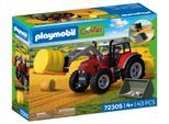 Konstruktions-Spielset PLAYMOBIL "Großer Traktor mit Heuballen (72305), Country", rot (bunt), Spielbausteine, Kinder, Kunststoff, Konstruktions-Spielset, Made in Germany