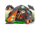 ELONEO Wurfzelt, 2-4 Personen Pop Up Zelt wasserdichtes Campingzelt schnellaufbau Zelt, Orange/Grau