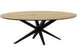 Esstisch OMG DESIGN "Wellington", braun (fresh oak, schwarz, fresh oak), B:180cm H:77cm T:102cm, Tische, Esstisch, Hochwertige Melamin-Tischplatte mit Metallgestell