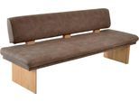 Essbank K+W KOMFORT & WOHNEN "Longbeach Polsterbank", braun (braun 78), B:224cm H:89cm T:71cm, Sitzbänke, Essbank, Spitzkissenoptik im Sitz, wahlweise in der Breite 204cm oder 224cm
