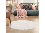 Hochflor-Teppich CARPET CITY "Focus 2997", beige (creme), H:20mm Ø:120cm, Polypropylen, Teppiche, Boho-Teppich, Hochtief-Muster/ 3D-Effekt, für Wohnzimmer, Schlafzimmer