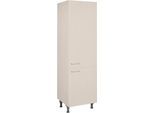 Vorratsschrank NOBILIA "Laser", Ausrichtung wählbar, mit zwei Türen, vormontiert", beige (front: sand, korpus: sand), B:60cm H:216,6cm T:58,3cm, Schränke, Vorratsschrank, Breite/Höhe: 60/216,6 cm