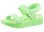 Sandale SKECHERS "UNO LITE SANDAL-SUNNY STAND", Mädchen, Gr. 31, grün (mintgrün), Textil, unifarben, Schuhe Sandale, Sommerschuh mit Plateausohle, Größenschablone zum Download