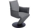 Esszimmerstuhl K+W KOMFORT & WOHNEN "Drive, Drehstuhl", blau (niagara blau 54, drehteller in metall schwarz struktur), B:61cm H:94cm T:63cm, 775: Flachgewebe, 100% Polyester, Stühle, Esszimmerstuhl, Sessel mit federnder Sitzschale, Drehteller in Metall schwarz Struktur