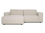 Ecksofa OTTO HOME "Naddine", beige, B:228cm H:75cm T:156cm, 100% Polyester, Sofas, Ecksofa, B. 228 cm, L-Form, Strukturstoff Mélange-Effekt, Wellenunterfederung