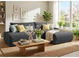 Ecksofa TRENDMANUFAKTUR "Prag, Schlafsofa mit Bettkasten, Couch in L-Form, Breite 253 cm", grau (anthrazit), B:253cm H:82cm T:167cm, 95%Polyester, 5%Polyamide, Sofas, Ecksofa, in feinem Strukturstoff, anthrazit, Recamiere rechts