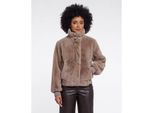 Rino & Pelle Ambra.7002611 rino en pelle short faux fur jacket mocha latte