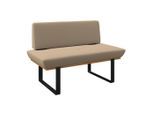 James Wood , Beige , Holz, Metall, Textil , Eiche , vollmassiv , 130x48x90 cm , in verschiedenen Größen erhältlich , Esszimmer, Bänke, Polsterbänke