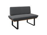 James Wood , Schwarz , Holz, Metall, Textil , Eiche , vollmassiv , 130x48x90 cm , in verschiedenen Größen erhältlich , Esszimmer, Bänke, Polsterbänke