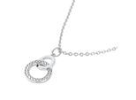 Kette mit Anhänger TOM TAILOR "Schmuck Geschenk Silber 925 Infinity Kreise", silberfarben, kristallweiß, Halsketten, Damen, Silber 925 (Sterlingsilber), L: 45 B: 1,6mm, mit Zirkonia (synth.), B:1,6mm