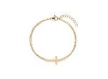 Armband S.OLIVER "Modern Cross, Kreuz-Optik", gelbgoldfarben, Armbänder, Damen, 21cm, Edelstahl, Armband