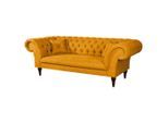 P & B , Senfgelb , Textil , Buche , Füllung: Schaumstoffflocken , 232x79x97 cm , Made in EU, FSC 100% , Armteil links, Armteil rechts ,