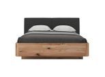 Valnatura Bett , Anthrazit, Eichefarben , Holz, Textil , Buche, Eiche , massiv , 180x200 cm , Schlafzimmer, Bett, Doppelbetten