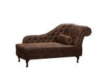 P & B , Dunkelbraun , Textil , Buche , Füllung: Komfortschaum, Silikon , 185x93x75 cm , Made in EU, Made in Europe, FSC 100% , Wohnzimmer, Sofas & Couches, Relaxliegen & Récamièren, Récamièren & Ottomanen