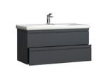 Mid.you , Weiß , Holzwerkstoff , 2 Schublade(n) Schubladen , 100 cm , hängend , Badezimmer, Badezimmermöbel, Badezimmerschränke, Waschtische