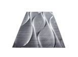 Ayyildiz , Schwarz , Textil , Wellen , rechteckig , 80x300 cm , Oeko-Tex® Standard 100 , für Fußbodenheizung geeignet, schmutzabweisend, für Hausstauballergiker geeignet, lichtunempfindlich, antistatisch, pflegeleicht, strapazierfähig, leicht zusammenrollbar ,