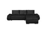P & B , Schwarz , Textil , Füllung: Silikon, Schaumstoffflocken , L-Form, links montierbar, rechts montierbar , 266x175 cm , Made in EU , Armteil links, Armteil rechts ,