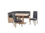 P & B , Grau, Sonoma Eiche , Textil, Holzwerkstoff , Buche , massiv , Uni , 125x89x165 cm ,