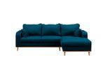 P & B , Blau , Textil , Buche , Füllung: Silikon, Schaumstoffflocken,Silikon, Schaumstoffflocken , L-Form, rechts montierbar , 230x150 cm , Fsc, Made in EU , Armteil links, Armteil rechts ,