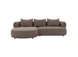 P & B , Braun , Textil , Füllung: Komfortschaum, Silikon , Ottomane links, L-Form , 256x156 cm , Made in EU, FSC 100% ,
