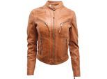 Dames slim-fit leren bikerjack-Maldon