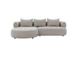 P & B , Hellgrau , Textil , Füllung: Komfortschaum, Silikon , Ottomane links, L-Form , 256x156 cm , Made in EU, FSC 100% ,
