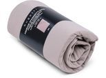 Spannbettlaken BUGATTI "PREMIUM, Baumwolle mit Elasthan, 180 g/m²", beige (taupe), B:160cm L:200cm, Jersey-Elasthan, Obermaterial: 97% Baumwolle, 3% Elasthan, Bettlaken, Spannbettlaken, blickdicht und dehnbar