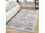 Teppich CARPET CITY "FLAIR178", grau, B:160cm H:11mm L:230cm, Obermaterial: 50% Polyester, 50% Polypropylen, Teppiche, Teppich, Kurzflor-Teppich, Skandi-Stil, Wohnzimmer