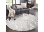 Teppich CARPET CITY "ANTIK481", grau, H:10mm Ø:200cm, Polyester, Teppiche, Teppich, Kurzflor, 3D-Optik, Klassisch-Modern für Wohnzimmer, Schlafzimmer