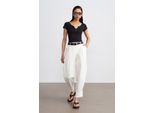 Damen High-Waist Weite Poplin-Hosen