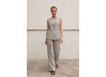 Gestreiftes, ärmelloses Weste und weit geschnittene Hose Set