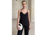 V-Ausschnitt Knopfveste mit Taschen und gerade geschnittene Hose Zwei-Teile-Set