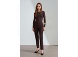 Damen Mittelhoch Taille Gerade Crepe-Hosen